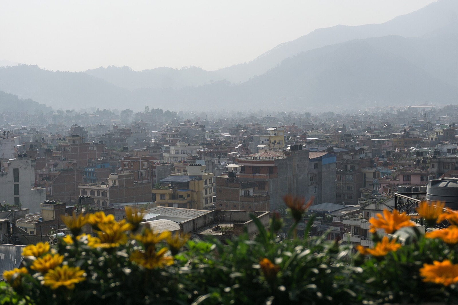 Rooftop view over Kathmandu, where Rex Cargo is based